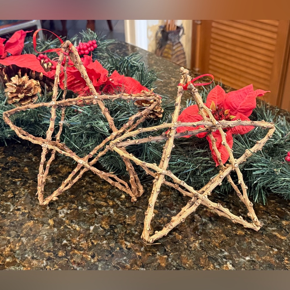 Rustic Handmade Willow Twig Stars - Set of 2 - Picture 5 of 12